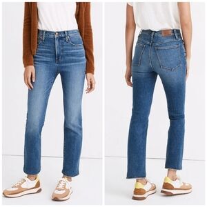 Madewell Blue High Rise Slim Demi Boot Jeans